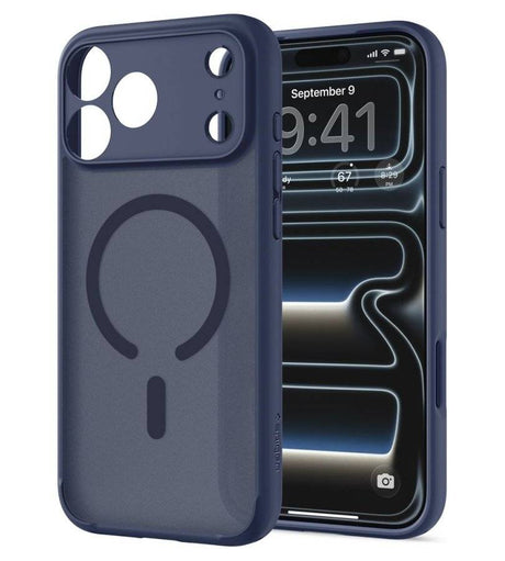 Magsafe Калъф за iPhone 18 Pro Max/ 17 Pro Max, Spigen Ultra Hybrid Frost Mag Fit Case, Тъмно Син (6)