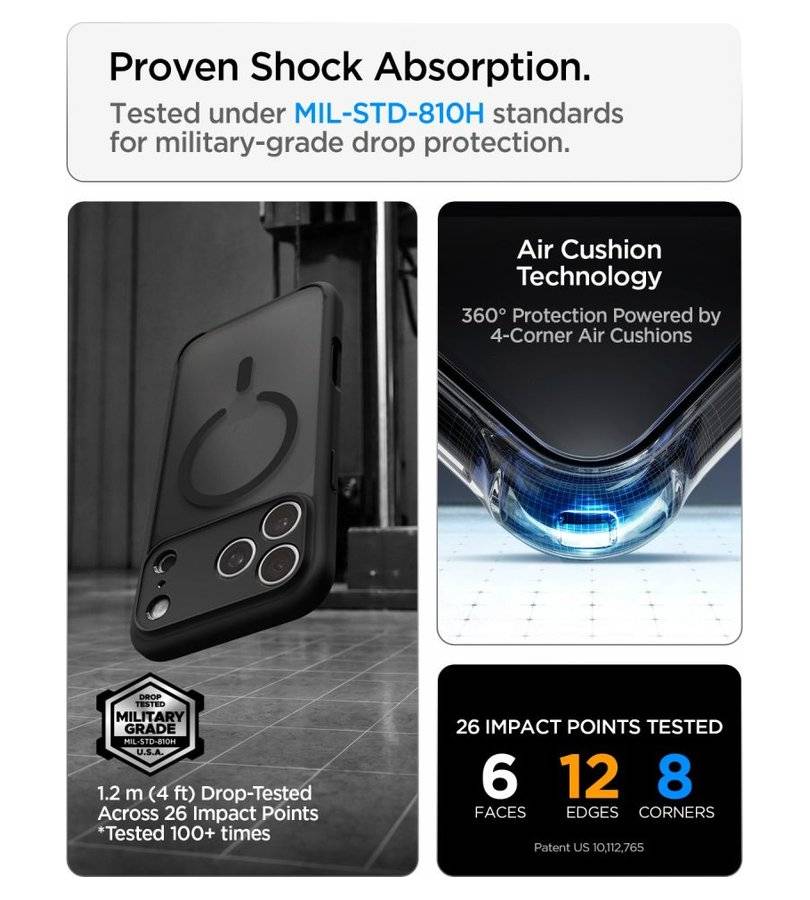 Magsafe Калъф за iPhone 18 Pro Max/ 17 Pro Max, Spigen Ultra Hybrid Frost Mag Fit Case, Черен (2)