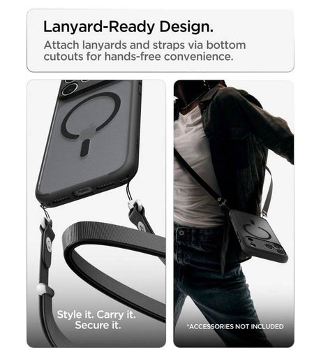 Magsafe Калъф за iPhone 18 Pro/ 17 Pro, Spigen Ultra Hybrid Frost Mag Fit Case, Черен (2)