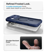 Magsafe Калъф за iPhone 18 Pro/ 17 Pro, Spigen Ultra Hybrid Frost Mag Fit Case, Тъмно Син (10)