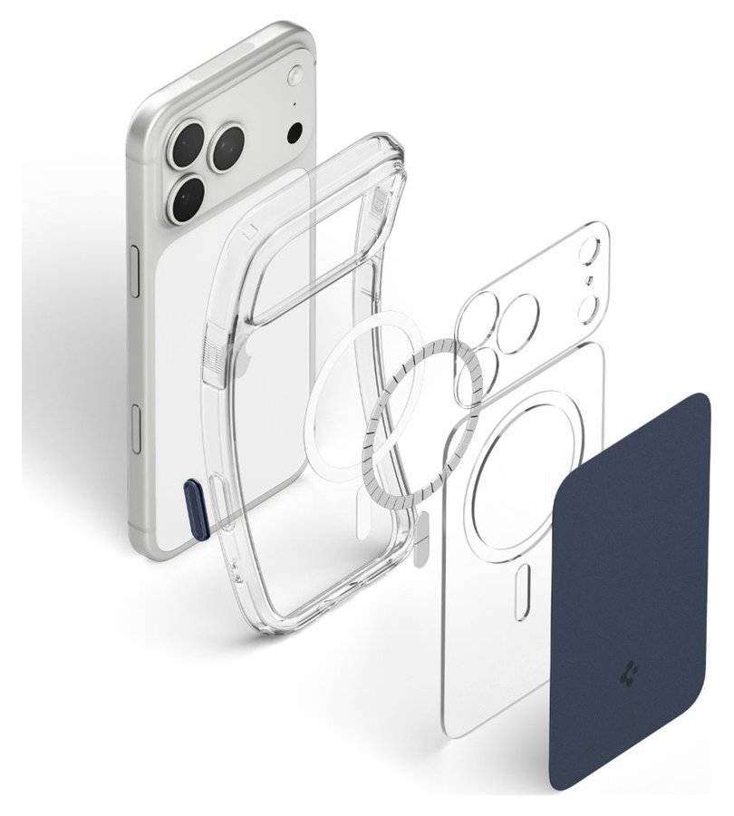Magsafe Калъф за iPhone 18 Pro Max/ 17 Pro Max, Spigen Ultra Hybrid T Mag Fit Case, Син (4)