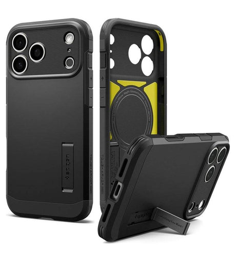 Magsafe Калъф за iPhone 18 Pro Max/ 17 Pro Max, Spigen Tough Armor T Mag Fit Case, Черен (8)