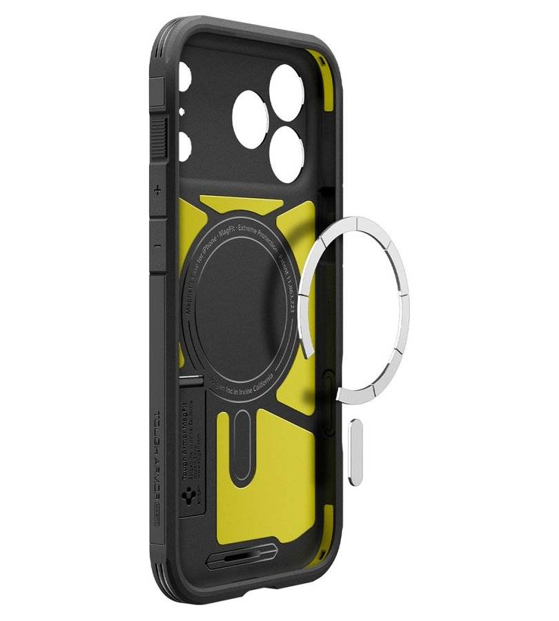 Magsafe Калъф за iPhone 18 Pro/ 17 Pro, Spigen Tough Armor T Mag Fit Case, Черен (6)