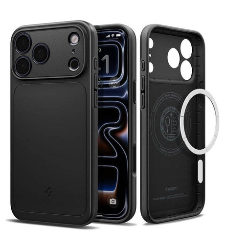 Magsafe Калъф за iPhone 18 Pro/ 17 Pro, Spigen Thin Fit Mag Fit Case, Черен