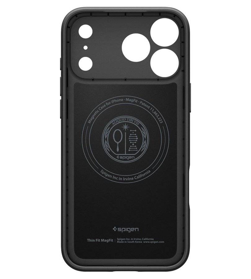 Magsafe Калъф за iPhone 18 Pro/ 17 Pro, Spigen Thin Fit Mag Fit Case, Черен (4)