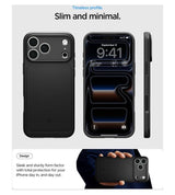 Magsafe Калъф за iPhone 18 Pro/ 17 Pro, Spigen Thin Fit Mag Fit Case, Черен (8)