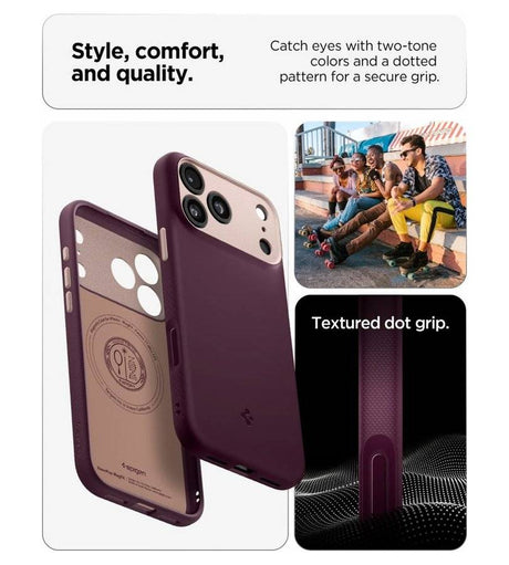 Magsafe Калъф за iPhone 18 Pro/ 17 Pro, Spigen Nano Pop Mag Fit Case Burgundy, Бордо (6)