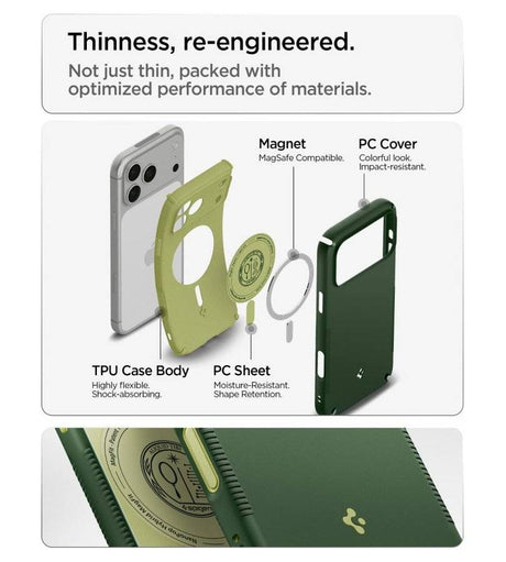 Magsafe Калъф за iPhone 18 Pro Max/ 17 Pro Max, Spigen Nano Pop Hybrid Mag Fit Case, Зелен (9)