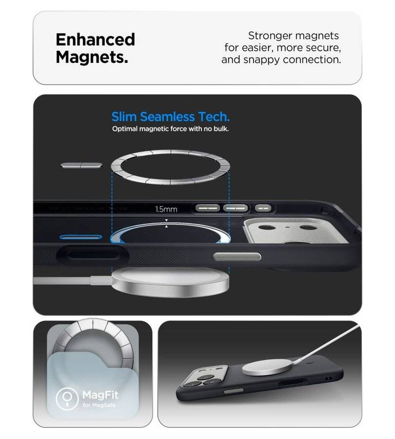 Magsafe Калъф за iPhone 18 Pro/ 17 Pro, Spigen Nano Pop Mag Fit Case, Черен (6)
