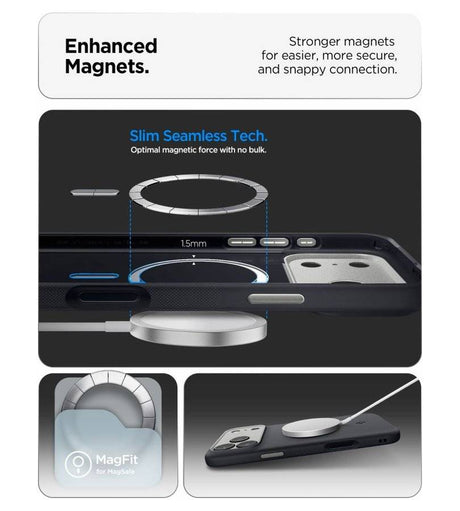 Magsafe Калъф за iPhone 18 Pro/ 17 Pro, Spigen Nano Pop Mag Fit Case, Черен (6)