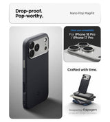 Magsafe Калъф за iPhone 18 Pro/ 17 Pro, Spigen Nano Pop Mag Fit Case, Черен (10)