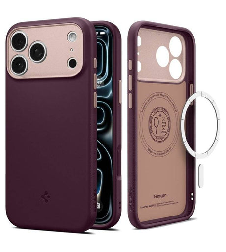 Magsafe Калъф за iPhone 18 Pro Max/ 17 Pro Max, Spigen Nano Pop Mag Fit Case Burgundy, Бордо