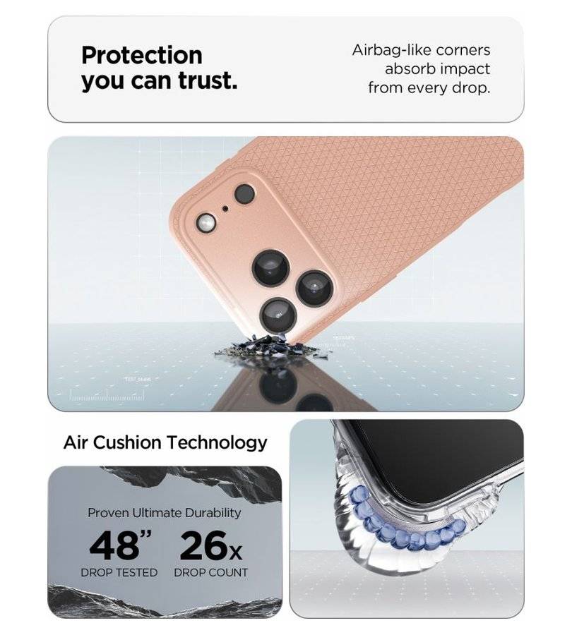 Противоударен Калъф за iPhone 18 Pro Max/ 17 Pro Max, Spigen Liquid Air Case, Розов (8)