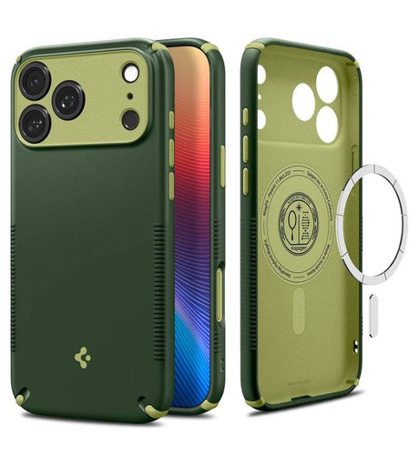 Magsafe Калъф за iPhone 18 Pro/ 17 Pro, Spigen Nano Pop Hybrid Mag Fit Case, Зелен