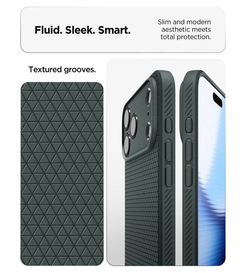 Противоударен Калъф за iPhone 18 Pro Max/ 17 Pro Max, Spigen Liquid Air Case, Зелен (6)