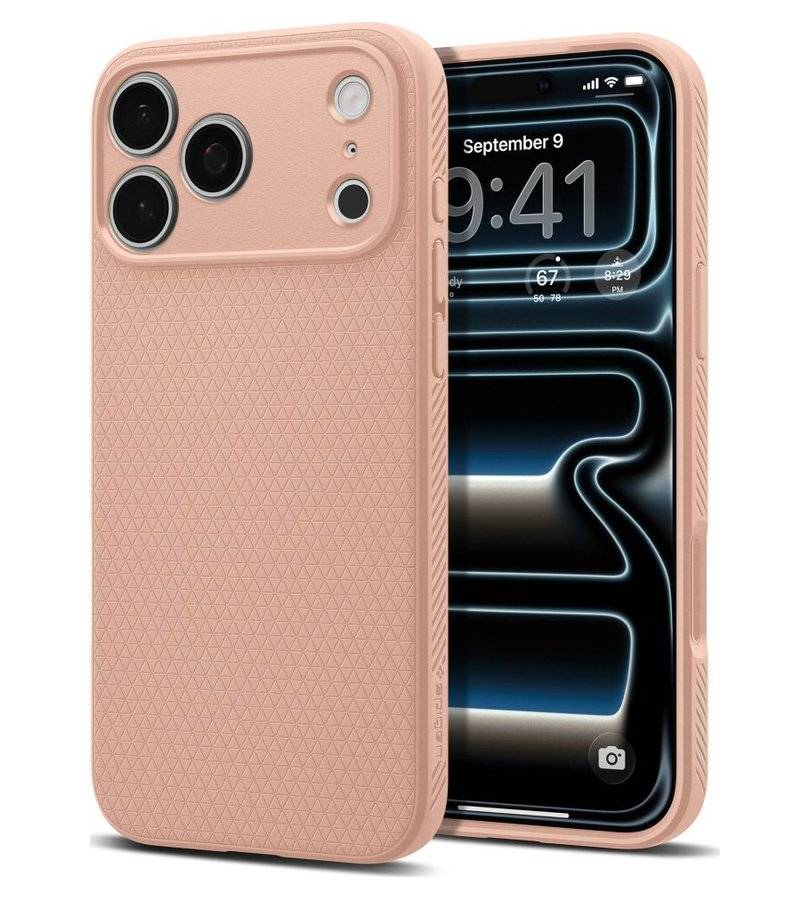 Противоударен Калъф за iPhone 18 Pro Max/ 17 Pro Max, Spigen Liquid Air Case, Розов