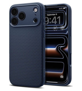 Противоударен Калъф за iPhone 18 Pro/ 17 Pro, Spigen Liquid Air Case, Тъмно Син