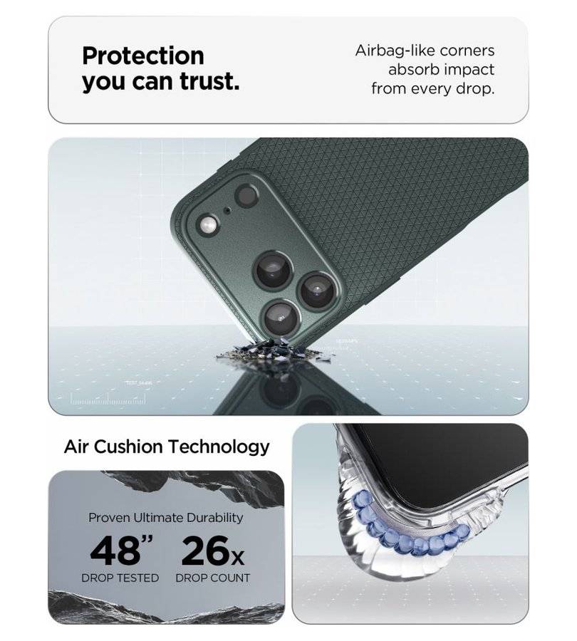 Противоударен Калъф за iPhone 18 Pro/ 17 Pro, Spigen Liquid Air Case, Зелен (9)
