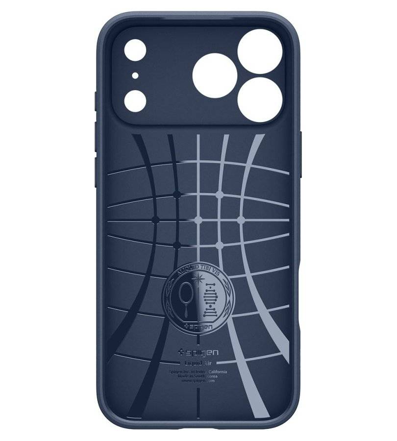 Противоударен Калъф за iPhone 18 Pro/ 17 Pro, Spigen Liquid Air Case, Тъмно Син (4)