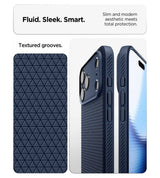 Противоударен Калъф за iPhone 18 Pro/ 17 Pro, Spigen Liquid Air Case, Тъмно Син (6)