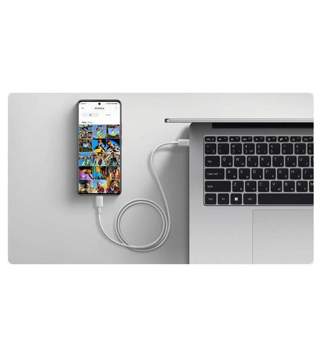 Оригинален USB-C to USB-C кабел, Xiaomi 6A Braided 120W 2m, Бял (4)