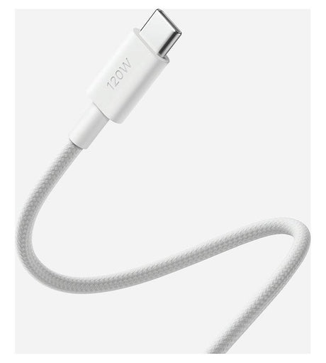 Оригинален USB-C to USB-C кабел, Xiaomi 6A Braided 120W 2m, Бял (6)