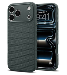 Противоударен Калъф за iPhone 18 Pro/ 17 Pro, Spigen Liquid Air Case, Зелен