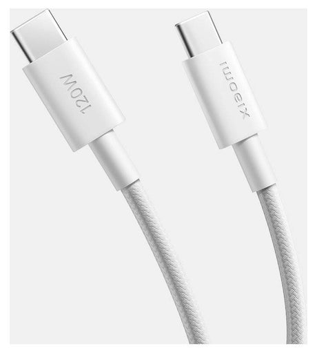 Оригинален USB-C to USB-C кабел, Xiaomi 6A Braided 120W 2m, Бял (2)