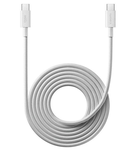Оригинален USB-C to USB-C кабел, Xiaomi 6A Braided 120W 2m, Бял
