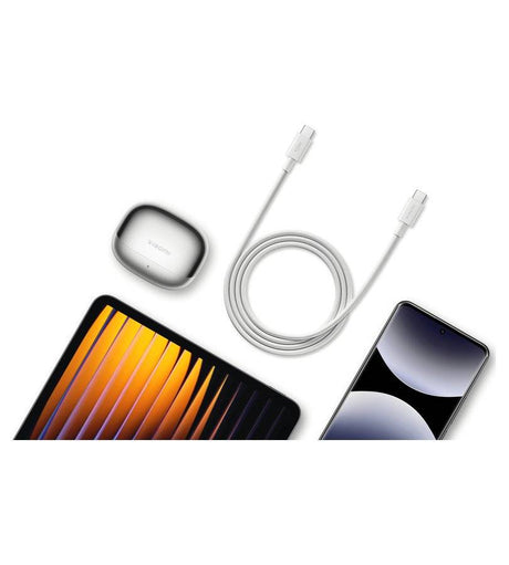 Оригинален USB-C to USB-C кабел, Xiaomi 6A Braided 120W 1m, Бял (5)