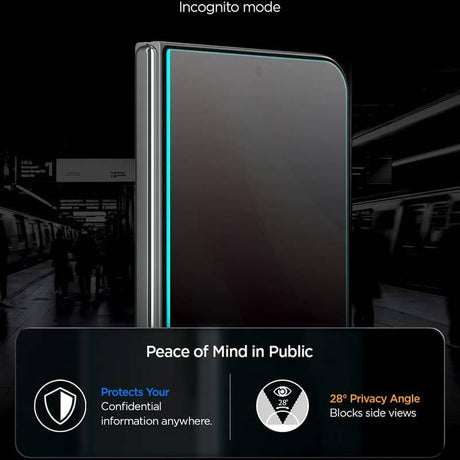 Затъмняващ Протектор за iPhone Duo, Spigen Privacy Glas.tR EZ Fit Pro, Черен (2)