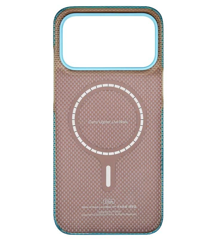 Magsafe Калъф за iPhone 18 Pro/ 17 Pro, Pitaka Edge Lucid Blue Case, Син (9)