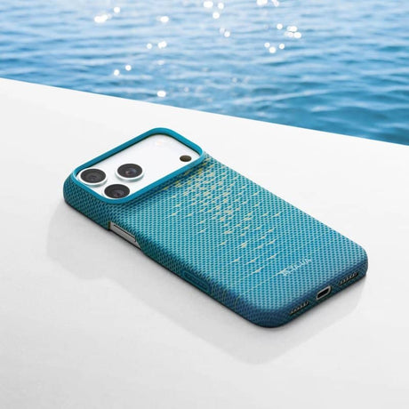 Magsafe Калъф за iPhone 18 Pro/ 17 Pro, Pitaka Edge Lucid Blue Case, Син (8)
