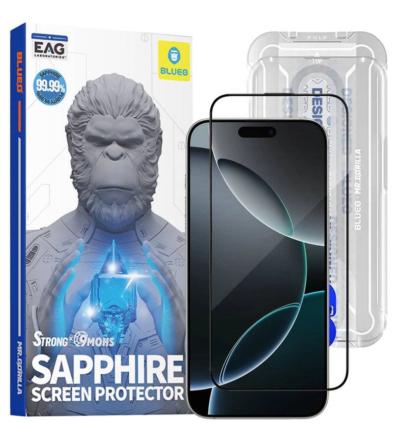 Стъклен Протектор за iPhone 18 Pro/ 17 Pro/ 17/ 16 Pro, Blueo Premium Sapphire Pro Glass, Прозрачен