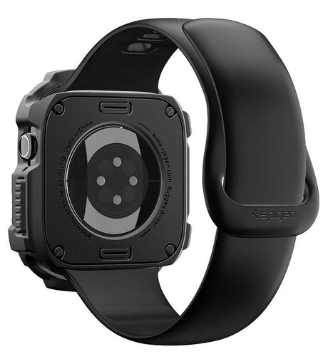 Противоударен Калъф за Apple Watch 12 46mm, Spigen Rugged Armor Case, Черен (4)