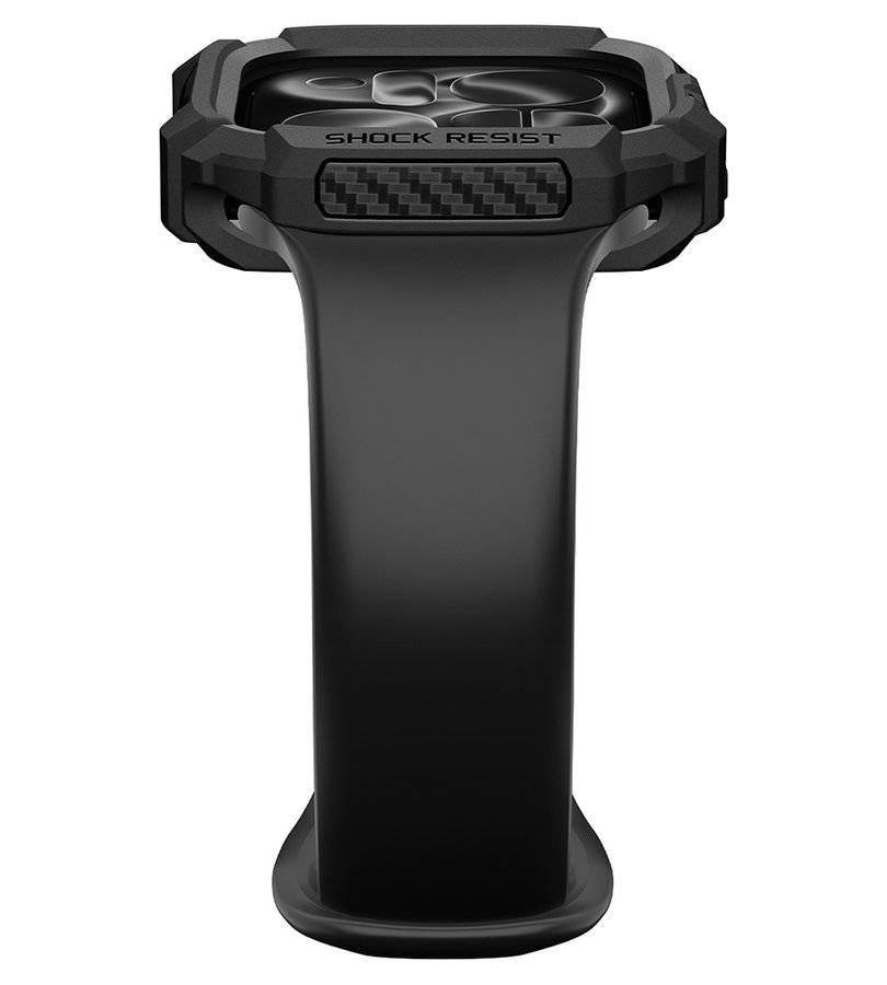 Противоударен Калъф за Apple Watch 12 46mm, Spigen Rugged Armor Case, Черен (3)