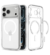 Magsafe Калъф за iPhone 18 Pro/ 17 Pro, Spigen Ultra Hybrid Mag Fit Case Clear/White, Прозрачен (4)