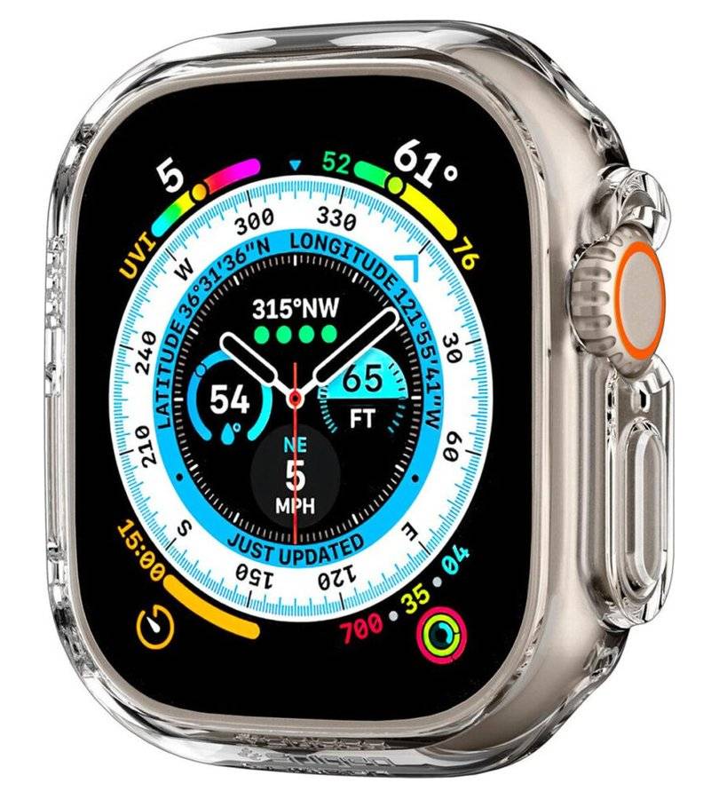 Калъф за Apple Watch Ultra 1/ 2/ 3/ 4 49mm, Spigen Thin Fit Case, Прозрачен (3)