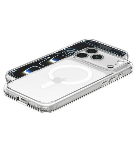 Magsafe Калъф за iPhone 18 Pro/ 17 Pro, Spigen Ultra Hybrid Mag Fit Case Clear/White, Прозрачен (7)