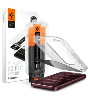 Затъмняващ Протектор за iPhone 18 Pro Max, Spigen Privacy Glas.tR EZ Fit Pro, Черен