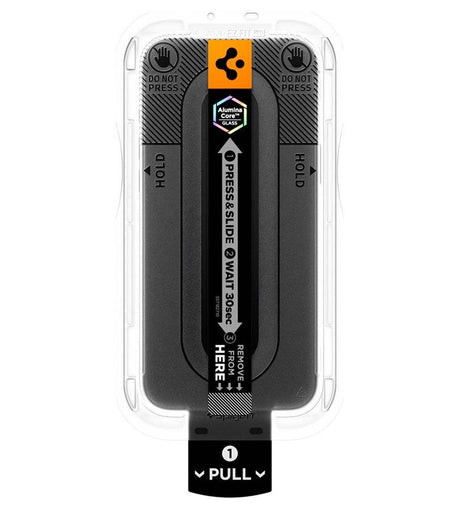 Затъмняващ Протектор за iPhone 18 Pro Max, Spigen Privacy Glas.tR EZ Fit Pro, Черен (4)