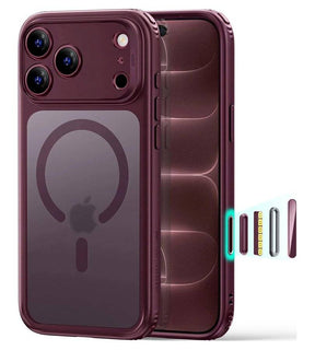 Magsafe Калъф за iPhone 18 Pro/ 17 Pro, ESR Classic Hybrid Frosted Case Burgundy, Бордо