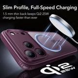 Magsafe Калъф за iPhone 18 Pro/ 17 Pro, ESR Classic Hybrid Frosted Case Burgundy, Бордо (3)