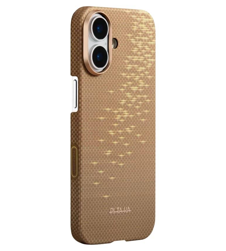 Magsafe Калъф за iPhone 17, Pitaka Edge Golden Glint Case, Златист