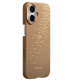 Magsafe Калъф за iPhone 17, Pitaka Edge Golden Glint Case, Златист