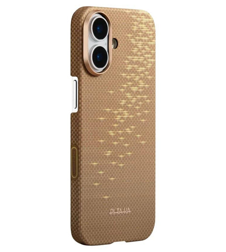 Magsafe Калъф за iPhone 17, Pitaka Edge Golden Glint Case, Златист