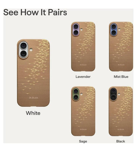 Magsafe Калъф за iPhone 17, Pitaka Edge Golden Glint Case, Златист (2)