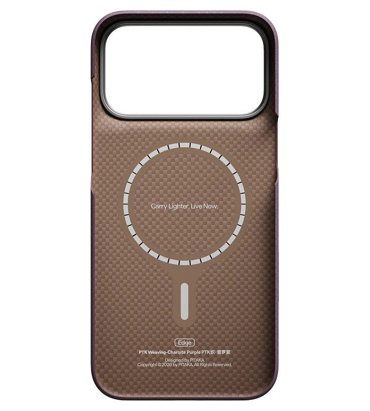 Magsafe Калъф за iPhone 18 Pro/ 17 Pro, Pitaka Edge PTK Weaving Case Charoite Purple, Лилав (8)