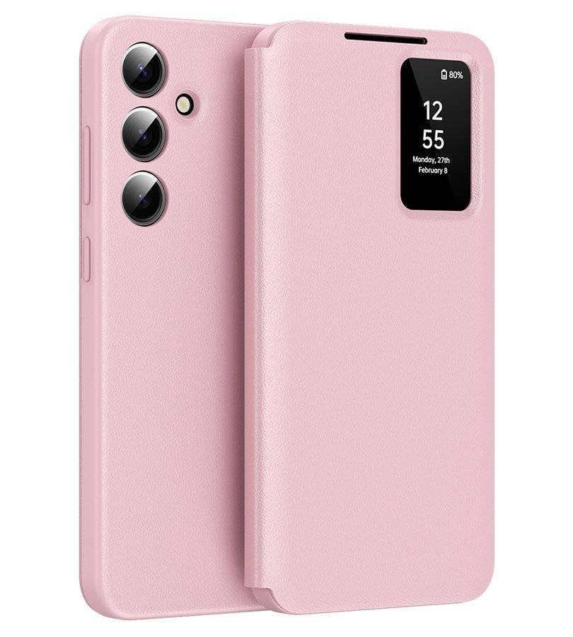Активен Калъф за Samsung S26 FE, Techsuit SmartView Book Case, Розов