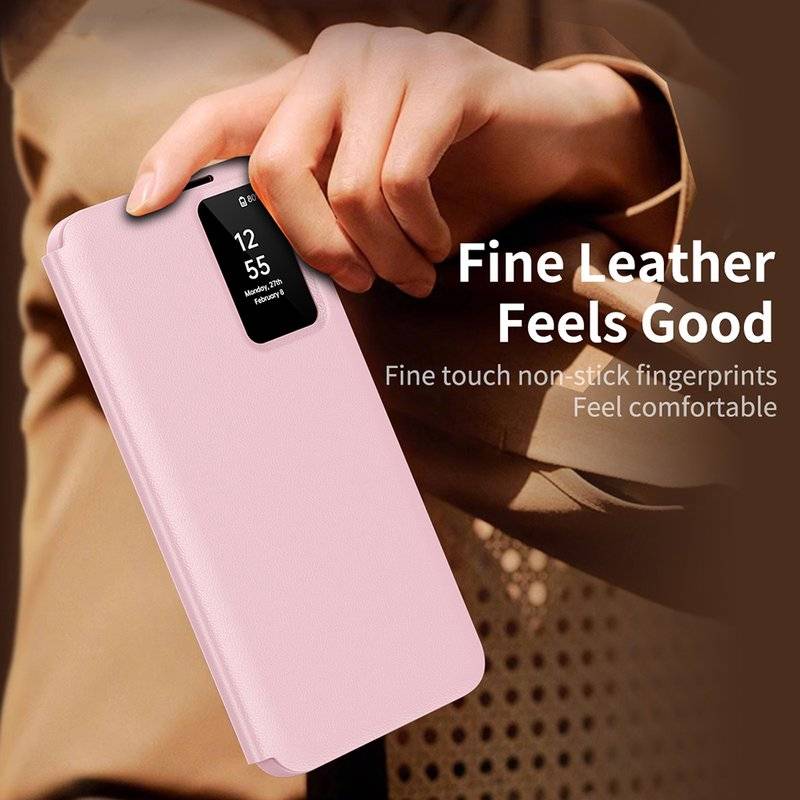 Активен Калъф за Samsung S26 FE, Techsuit SmartView Book Case, Розов (5)